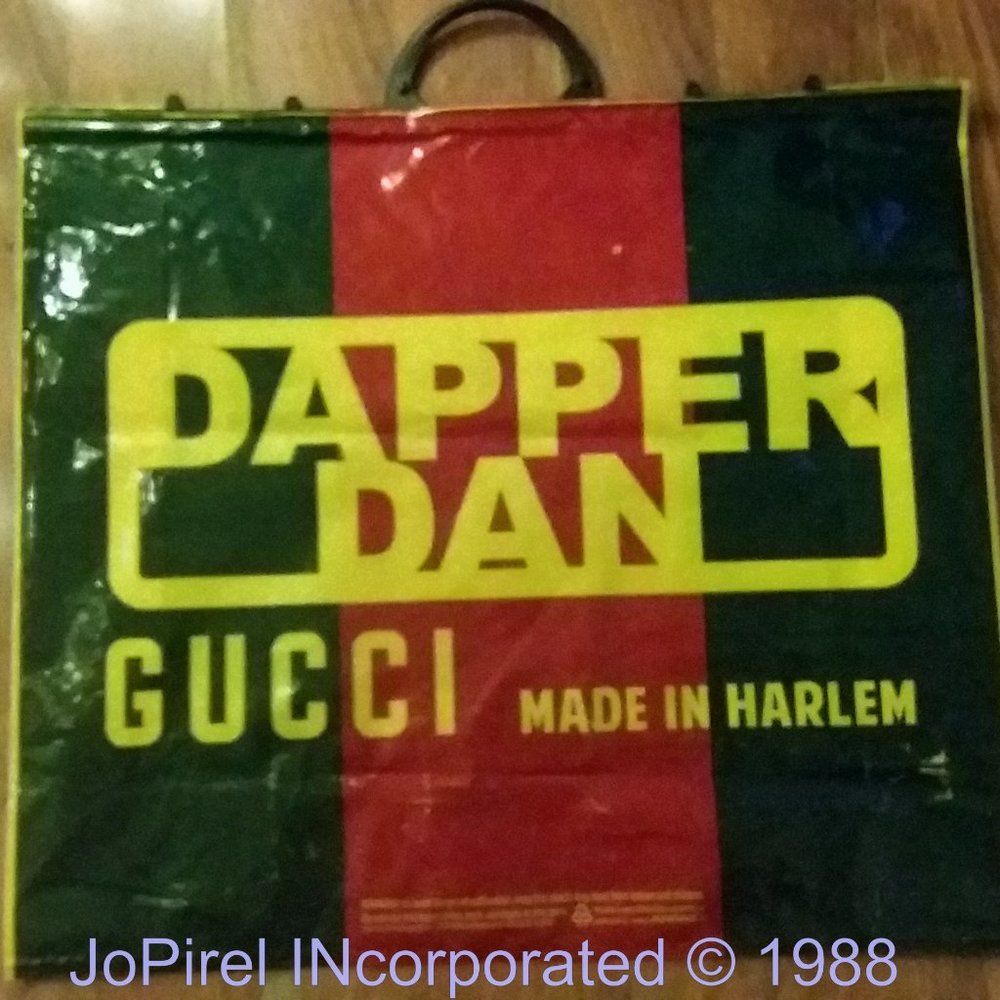 Dapper Dan Gucci Made in Harlem vintage empty plastic shopping bag